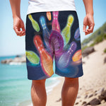 Light Up Bowling Pins Print Men's Cargo Shorts