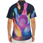 Light Up Bowling Pins Print Men's Deep V-Neck Shirt