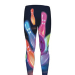 Light Up Bowling Pins Print Men's leggings