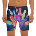 Light Up Bowling Pins Print Men's Long Boxer Briefs
