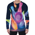 Light Up Bowling Pins Print Men's Long Sleeve T-Shirt