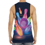 Light Up Bowling Pins Print Men's Muscle Tank Top