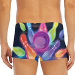 Light Up Bowling Pins Print Men's Short Boxer Briefs