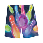 Light Up Bowling Pins Print Men's Sports Shorts