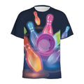 Light Up Bowling Pins Print Men's Athletic T-Shirt