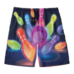 Light Up Bowling Pins Print Men's Swim Trunks