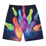 Light Up Bowling Pins Print Men's Swim Trunks