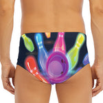 Light Up Bowling Pins Print Men's Triangle Swim Briefs