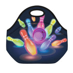 Light Up Bowling Pins Print Neoprene Lunch Bag