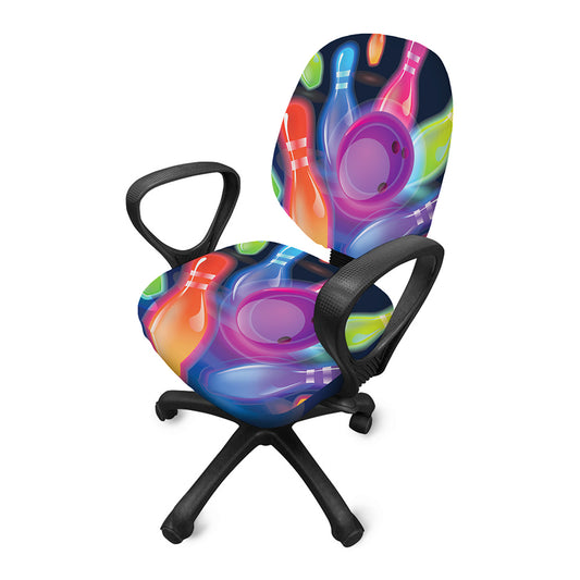 Light Up Bowling Pins Print Office Chair Cover