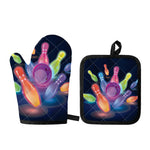 Light Up Bowling Pins Print Oven Mitt And Pot Holder Set