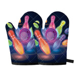 Light Up Bowling Pins Print Oven Mitts
