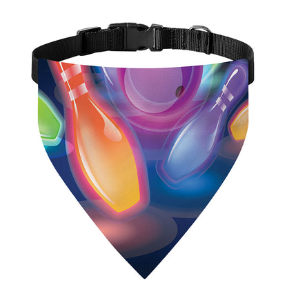 Light Up Bowling Pins Print Over The Collar Dog Bandana