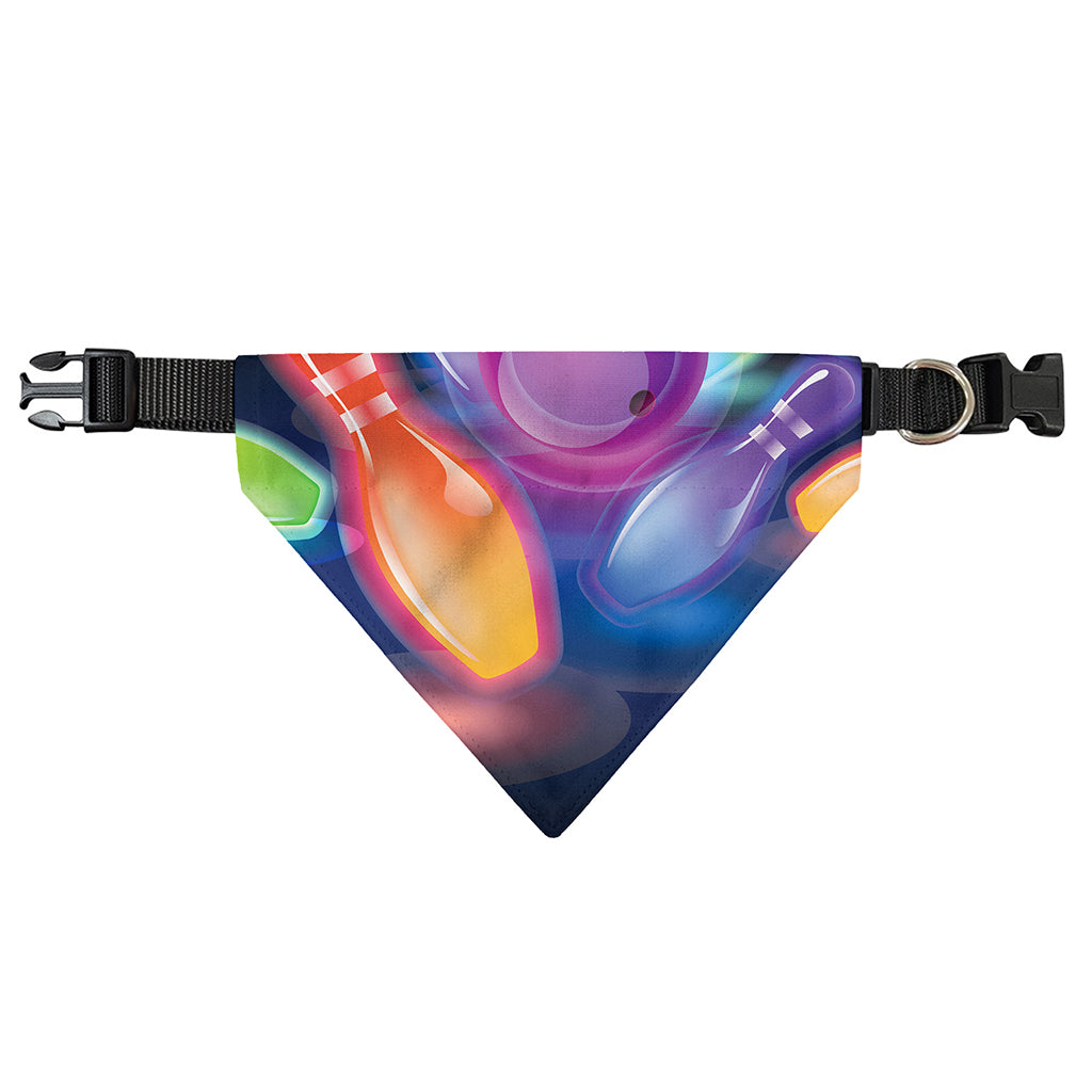 Light Up Bowling Pins Print Over The Collar Dog Bandana