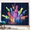 Light Up Bowling Pins Print Pencil Pleat Curtains