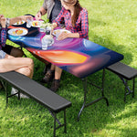 Light Up Bowling Pins Print Picnic Table Cover