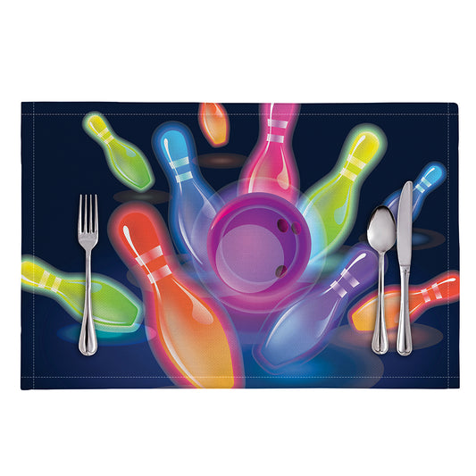 Light Up Bowling Pins Print Placemat