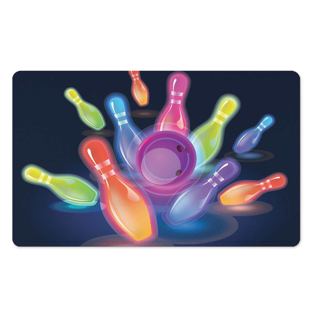 Light Up Bowling Pins Print Polyester Doormat