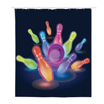 Light Up Bowling Pins Print Polyester Shower Curtain
