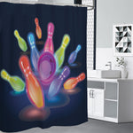 Light Up Bowling Pins Print Premium Shower Curtain