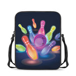Light Up Bowling Pins Print Rectangular Crossbody Bag