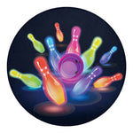 Light Up Bowling Pins Print Round Blanket