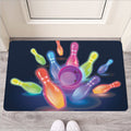 Light Up Bowling Pins Print Rubber Doormat