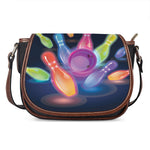 Light Up Bowling Pins Print Saddle Bag