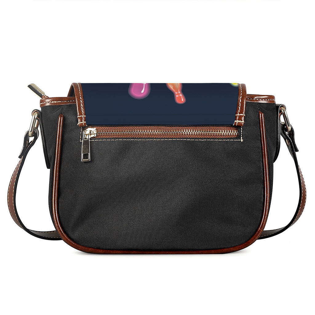 Light Up Bowling Pins Print Saddle Bag
