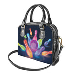 Light Up Bowling Pins Print Shoulder Handbag