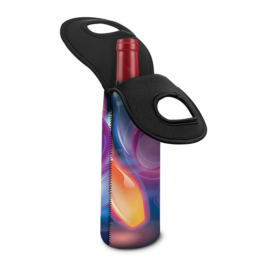 Light Up Bowling Pins Print Single Neoprene Wine Tote