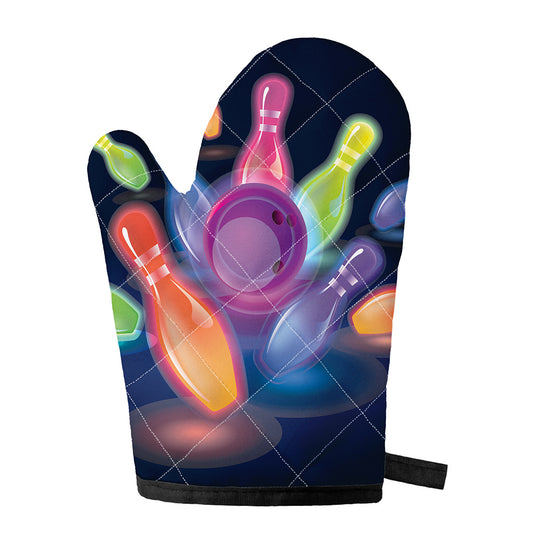 Light Up Bowling Pins Print Single Oven Mitt