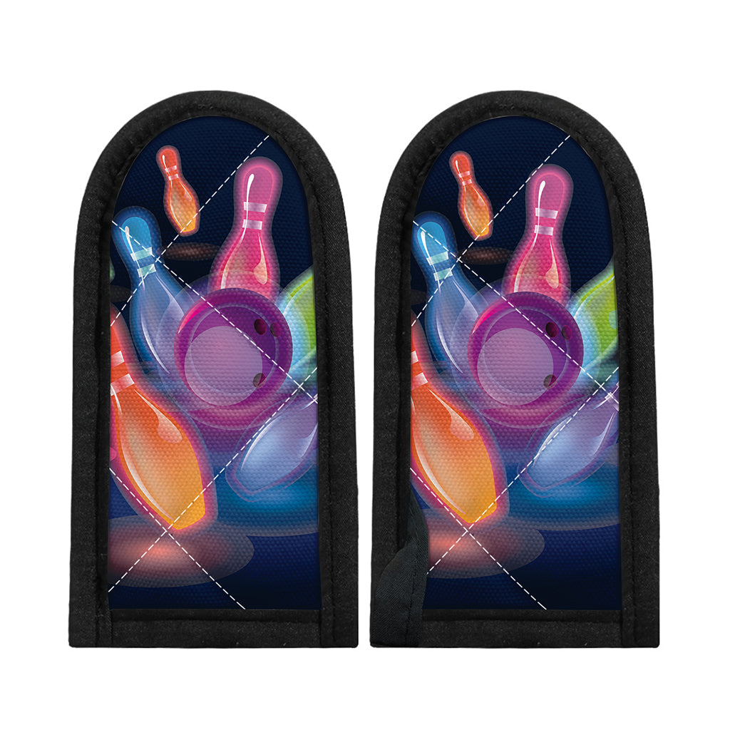 Light Up Bowling Pins Print Skillet Handle Cover