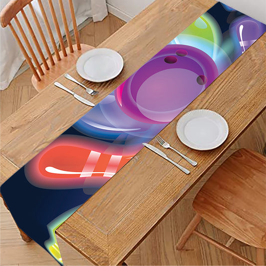 Light Up Bowling Pins Print Table Runner