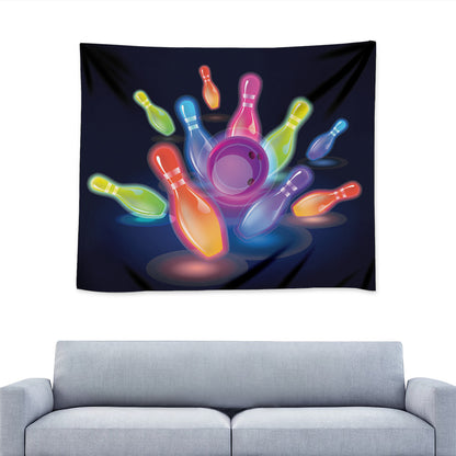 Light Up Bowling Pins Print Tapestry