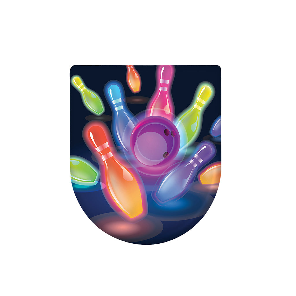 Light Up Bowling Pins Print Toilet Lid Cover