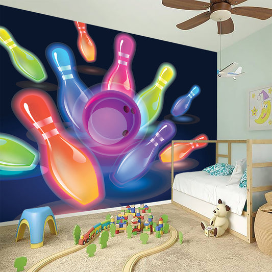 Light Up Bowling Pins Print Wall Sticker