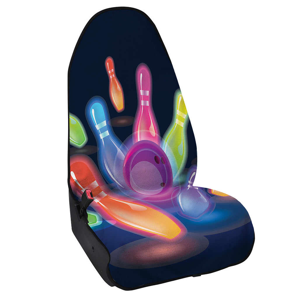 Light Up Bowling Pins Print Waterproof Car Seat Cover