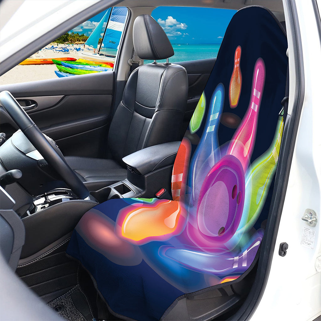 Light Up Bowling Pins Print Waterproof Car Seat Cover