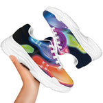 Light Up Bowling Pins Print White Chunky Shoes