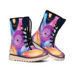 Light Up Bowling Pins Print Winter Boots