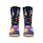 Light Up Bowling Pins Print Winter Boots
