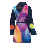 Light Up Bowling Pins Print Women's Bathrobe