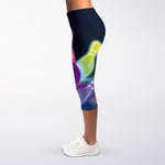 Light Up Bowling Pins Print Women's Capri Leggings