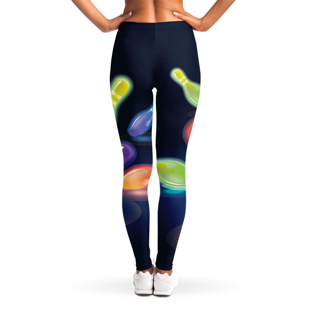 Light Up Bowling Pins Print Women's Leggings