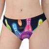 Light Up Bowling Pins Print Women's Panties