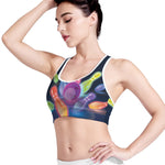 Light Up Bowling Pins Print Women's Sports Bra