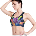 Light Up Bowling Pins Print Women's Sports Bra