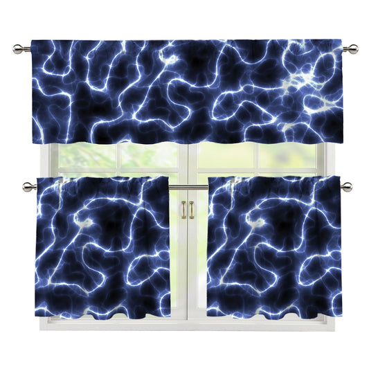 Lightning Chain Print 3 Piece Kitchen Curtains