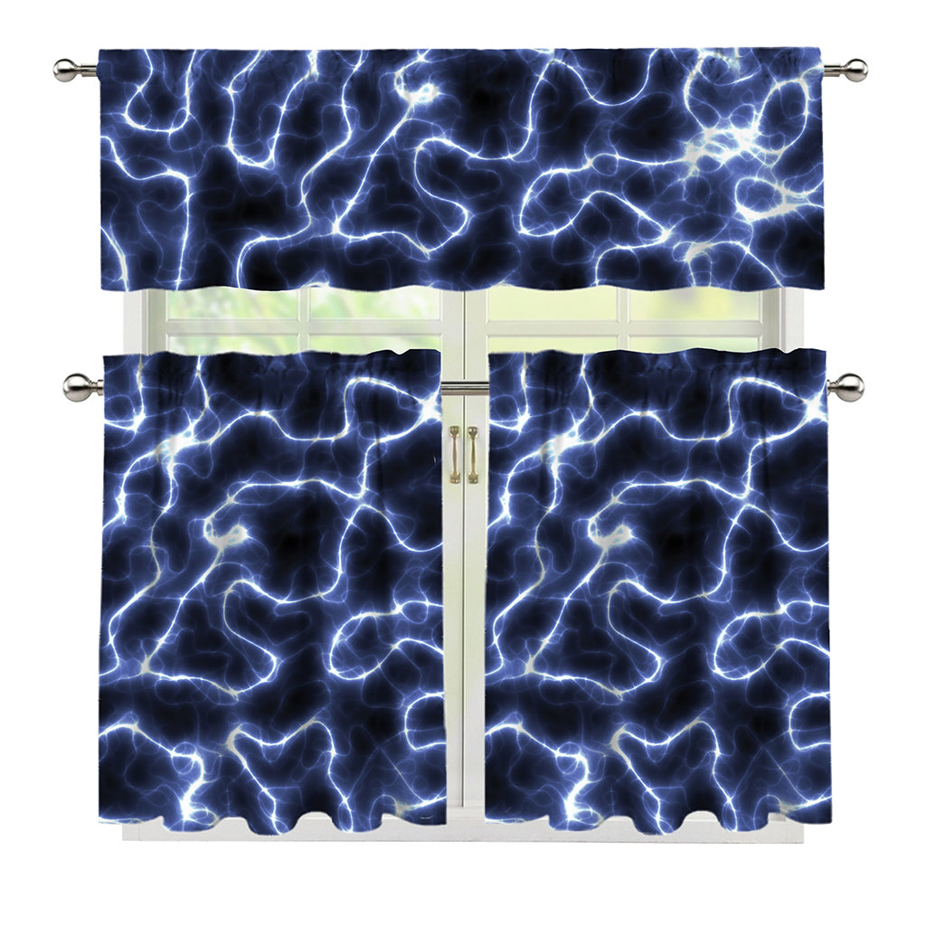 Lightning Chain Print 3 Piece Kitchen Curtains